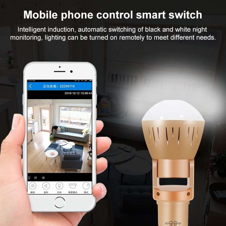 DP3 1.3 Megapixel Panoramic Universal Light Bulb Camera Mobile Phone Remote Installation Home Netw