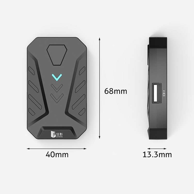 GAMWING MIX Portable Bluetooth 4.0 Keyboard Mouse Converter Eating Chicken Game Auxili ... (Black)