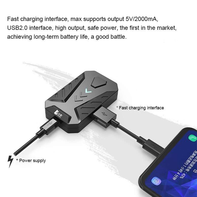 GAMWING MIX Portable Bluetooth 4.0 Keyboard Mouse Converter Eating Chicken Game Auxili ... (Black)