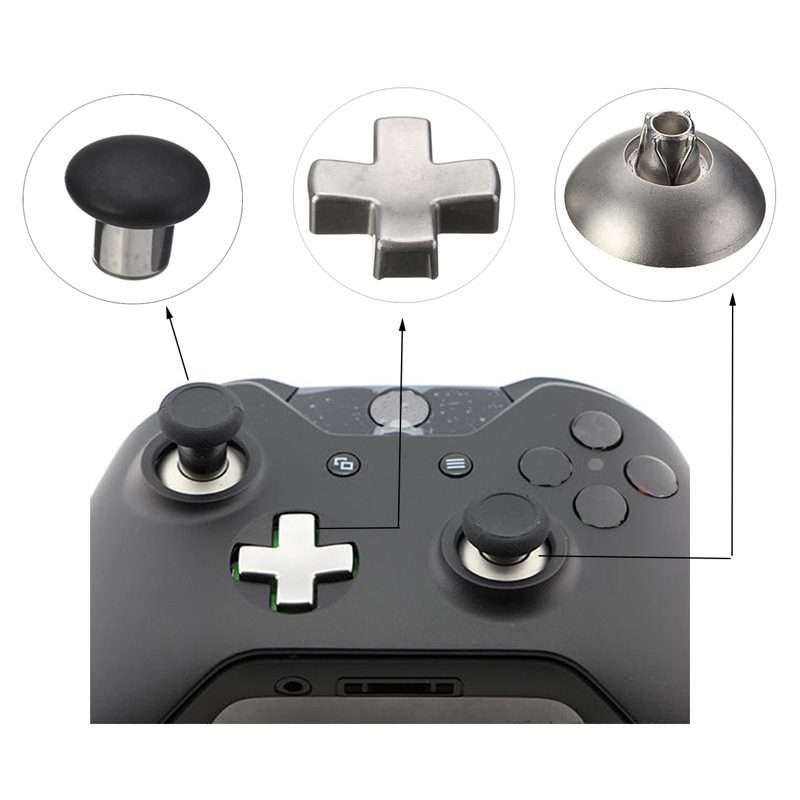 18 PCS Game Controller Handle Key Replacement Accessories for Xbox One ELITE(Black)