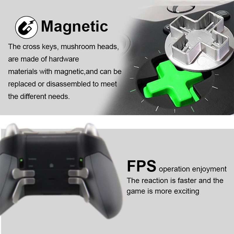 18 PCS Game Controller Handle Key Replacement Accessories for Xbox One ELITE(Black)