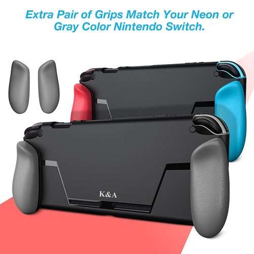 TPU Shell Handle Grip with Game Card Slot Anti-Shock Cover Silicone Case for Nintendo Switch, with