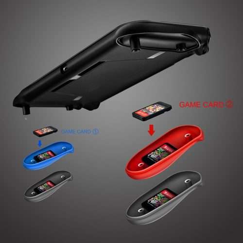 TPU Shell Handle Grip with Game Card Slot Anti-Shock Cover Silicone Case for Nintendo Switch, with