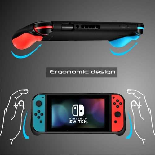 TPU Shell Handle Grip with Game Card Slot Anti-Shock Cover Silicone Case for Nintendo Switch, with