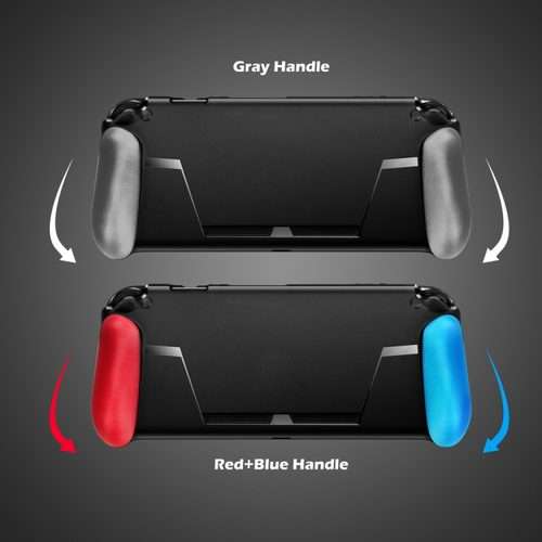 TPU Shell Handle Grip with Game Card Slot Anti-Shock Cover Silicone Case for Nintendo Switch, with