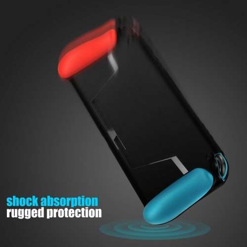 TPU Shell Handle Grip with Game Card Slot Anti-Shock Cover Silicone Case for Nintendo Switch, with
