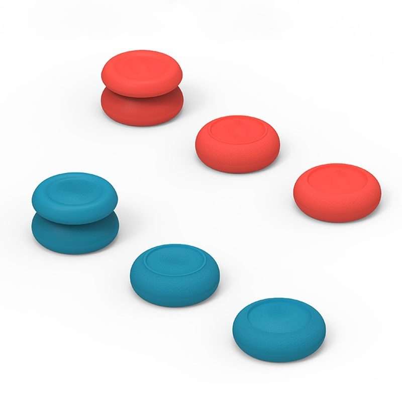 Left + Right Gamepad Rocker Cap Button Cover for Switch(Blue + Magenta)
