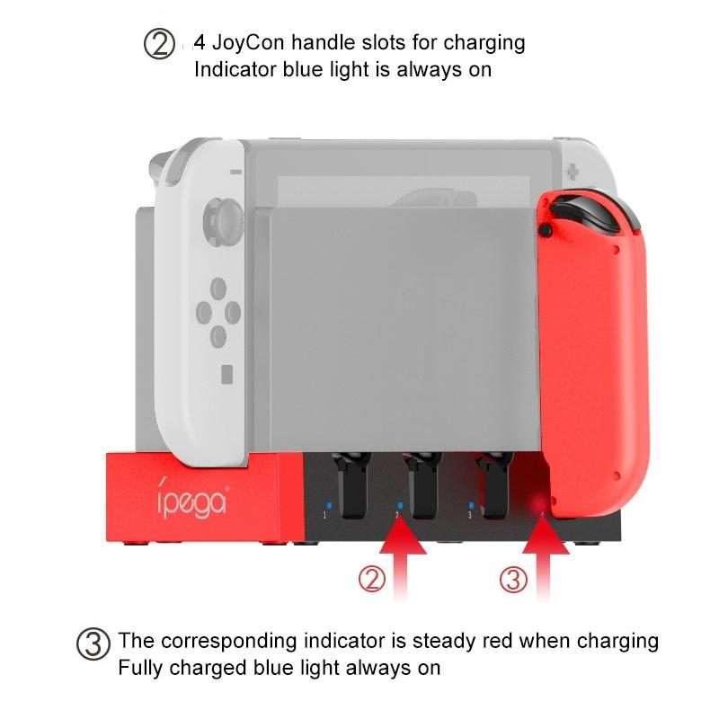 iPega PG-9186 Game Controller Charger Charging Dock Stand Station Holder with Indicator for Ninten