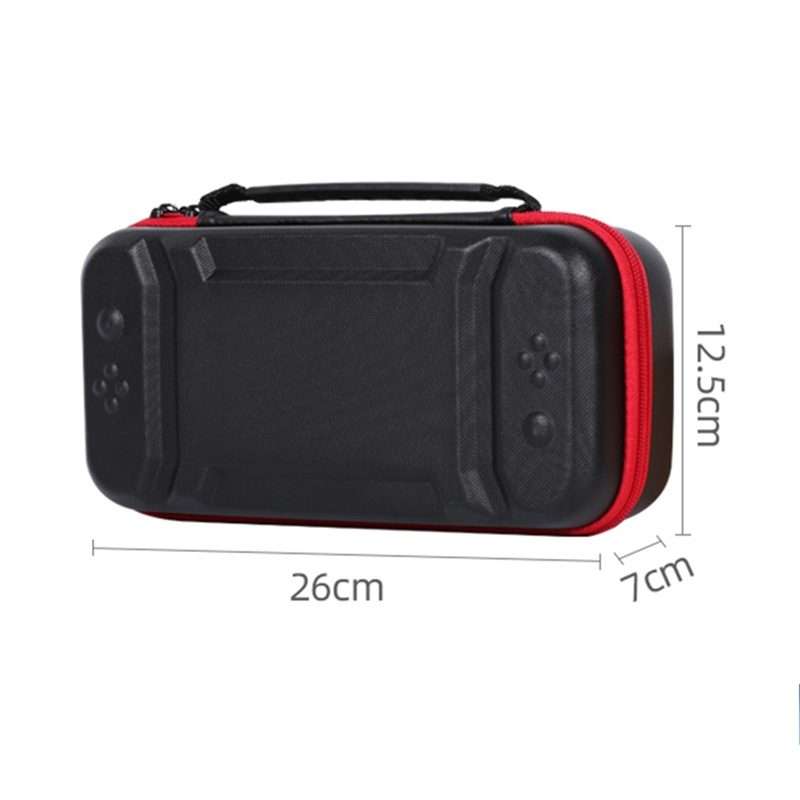 Portable EVA Storage Bag Protective Case Handbag with Holder Function for Nintendo ... (Black Red)