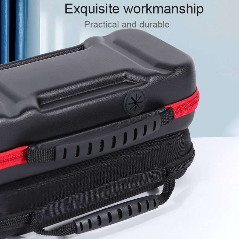 Portable EVA Storage Bag Protective Case Handbag with Holder Function for Nintendo ... (Black Red)
