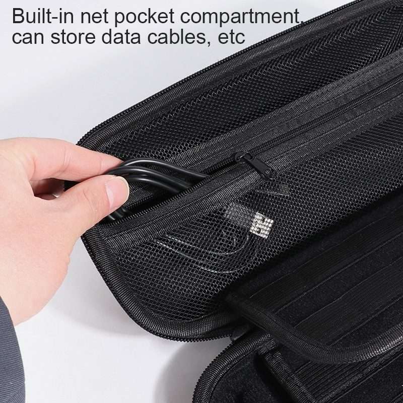 Portable EVA Storage Bag Protective Case Handbag with Holder Function for Nintendo ... (Black Red)