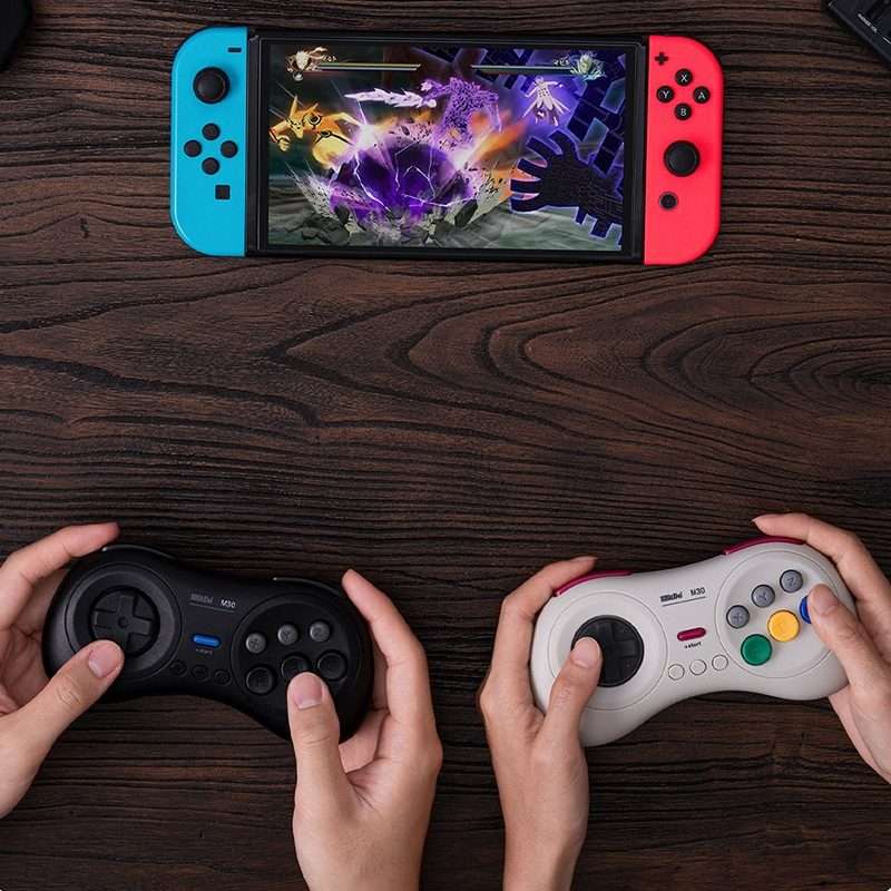 8BitDo M30 Bluetooth Gamepad for Nintendo Switch, Mac OS, Android, Steam, Windows (White)