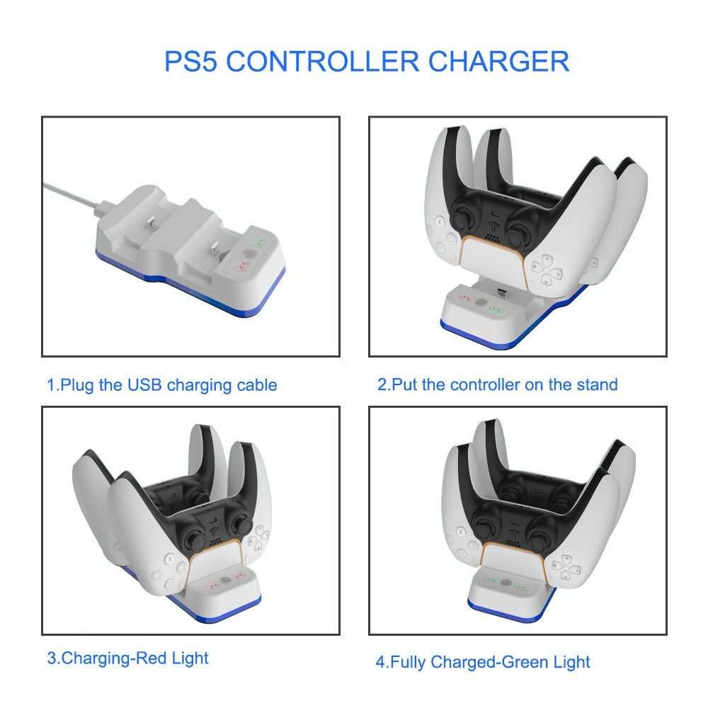JYS P5116 Wireless Handle Dual Charging Station with Indicator Light For PS5
