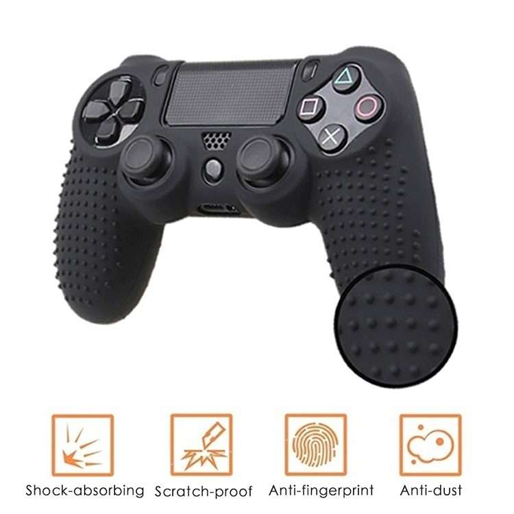 Non-slip Silicone Protective Case for Sony PS4(Red + Black)