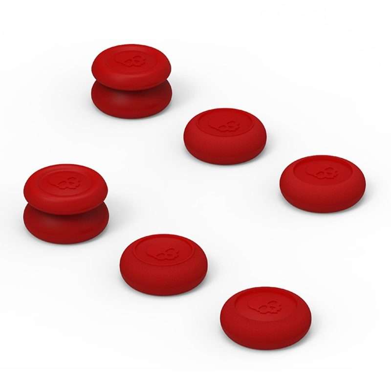 Skull&Co Pro / PS4 Gamepad Rocker Cap Button Cover Thumb Grip Set for Nintendo Switch ... (Red)