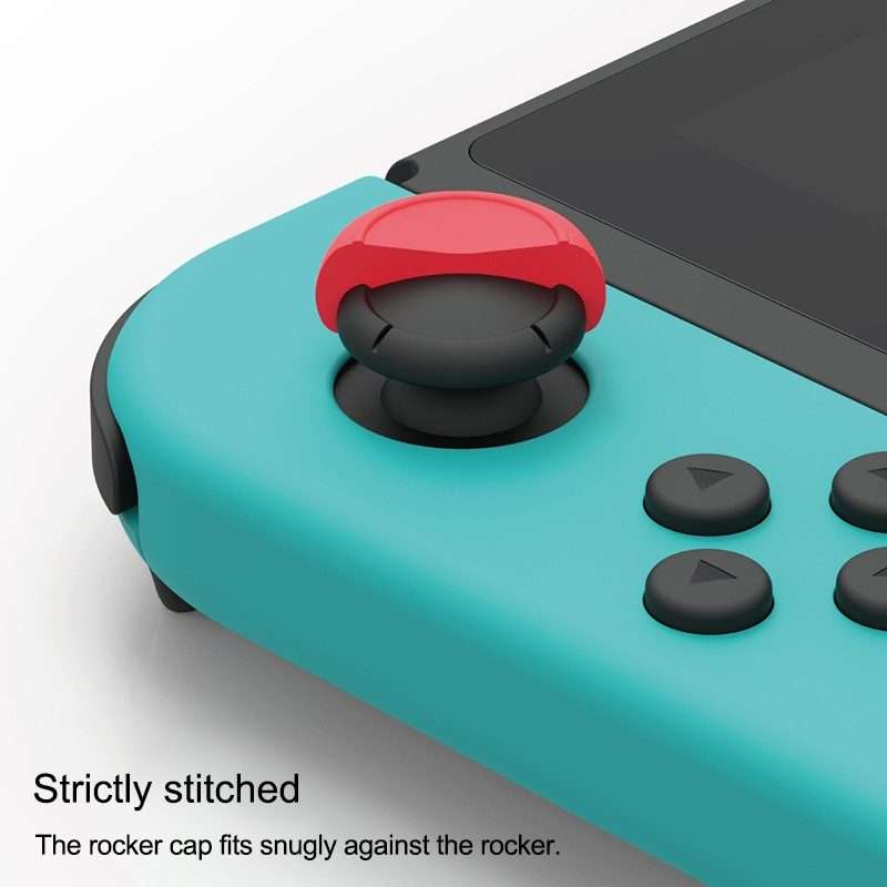 Skull&Co Pro / PS4 Gamepad Rocker Cap Button Cover Thumb Grip Set for Nintendo Switch ... (Red)