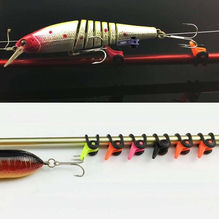 10 PCS Multiple Color Plastic Fishing Rod Pole HooK Keeper Lure Spoon Bait Holder , Random Color D