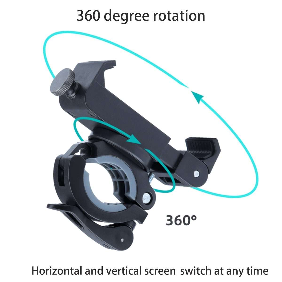 Rotatable PVC Motorcycle Bicycle Handlebar Mount Mobile Phone Holder (Black)