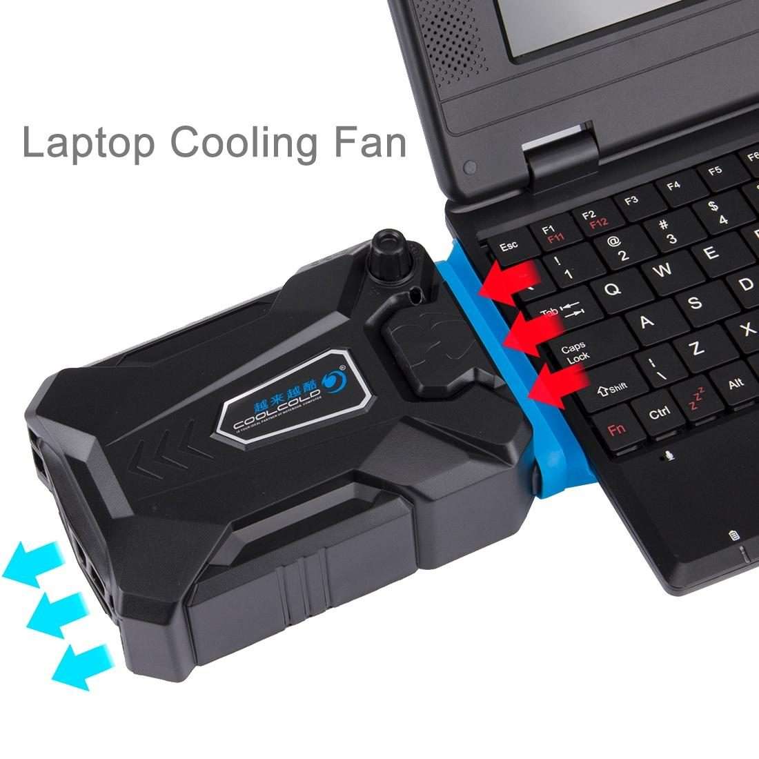 Ice Troll III Gaming Laptop Notebook Cooling Pad Mute Air Extracting Cooling Fan Turbo ... (Black)
