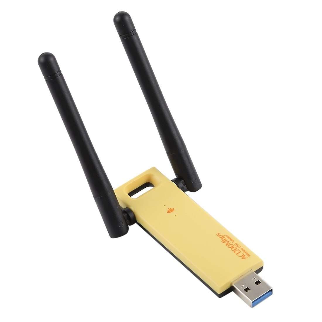 AC1200Mbps 2.4GHz & 5GHz Dual Band USB 3.0 WiFi Adapter External Network Card with 2 ... (Yellow)