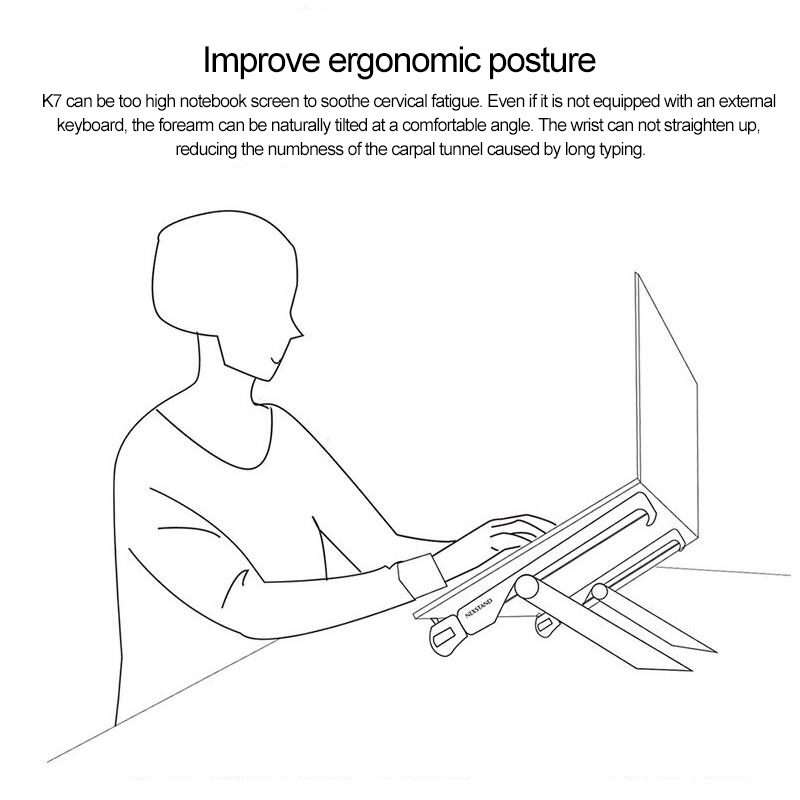 NEXSTAND Laptop Height Extender Holder Stand Folding Portable Computer Heat Dissipatio ... (Black)