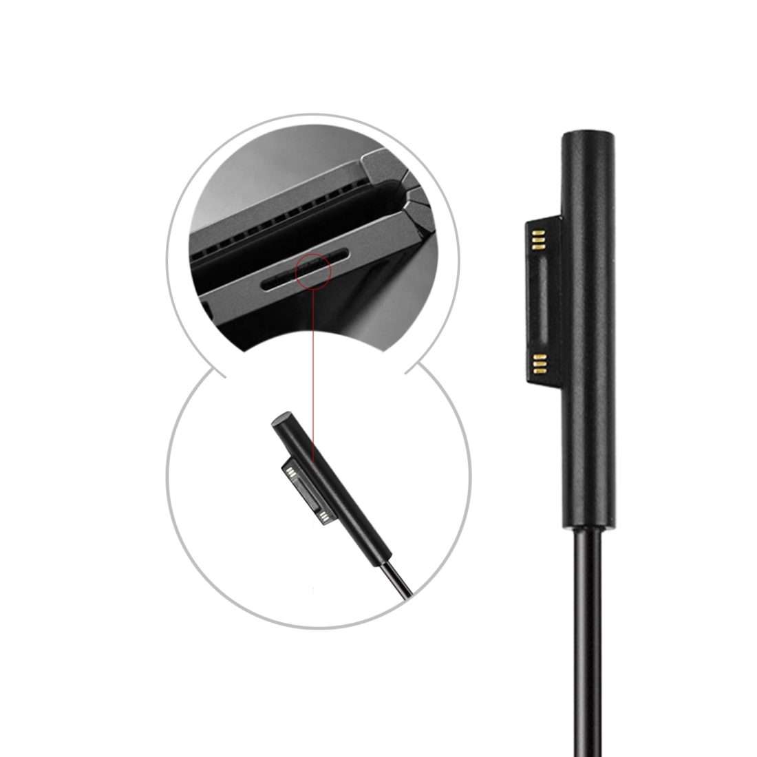 USB-C / Type-C Female to 6 Pin Male Laptop PD Fast Charging Cable for Microsoft Surface Pro 7 / 6