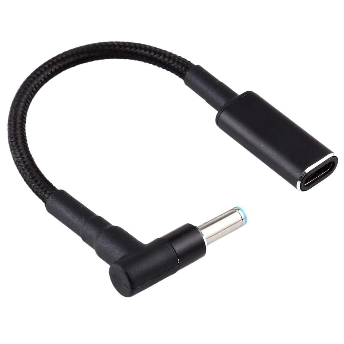 PD 100W 18.5-20V 4.5 x 0.6mm Elbow to USB-C / Type-C Adapter Nylon Braid Cable for HP