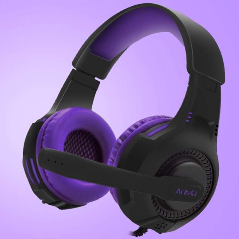 SADES AH-68 3.5mm Plug Wire-controlled E-sports Gaming Headset with Retractable ... (Black purple)
