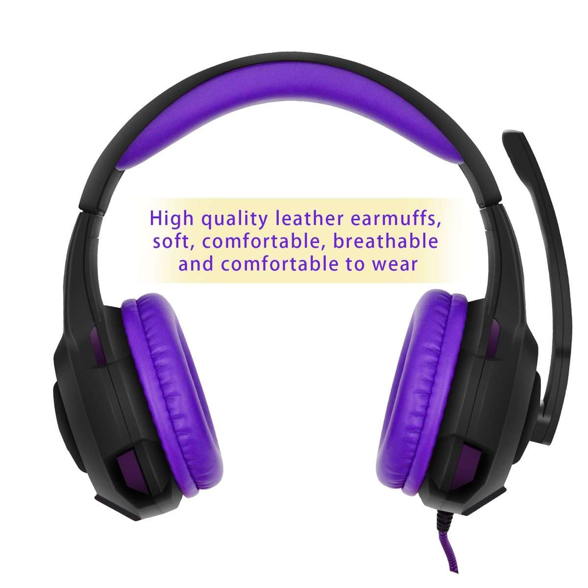 SADES AH-68 3.5mm Plug Wire-controlled E-sports Gaming Headset with Retractable ... (Black purple)