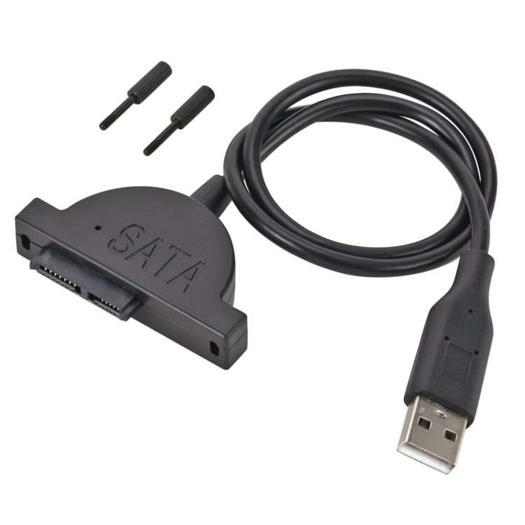 Slim SATA 13 Pin Female to USB 2.0 Adapter Converter Cable for Laptop ODD CD DVD Optical Drive, Ca