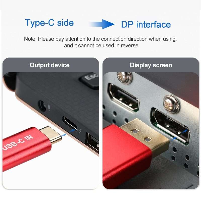 4K 60Hz USB-C / Type-C Male to DisplayPort Male HD Adapter Cable
