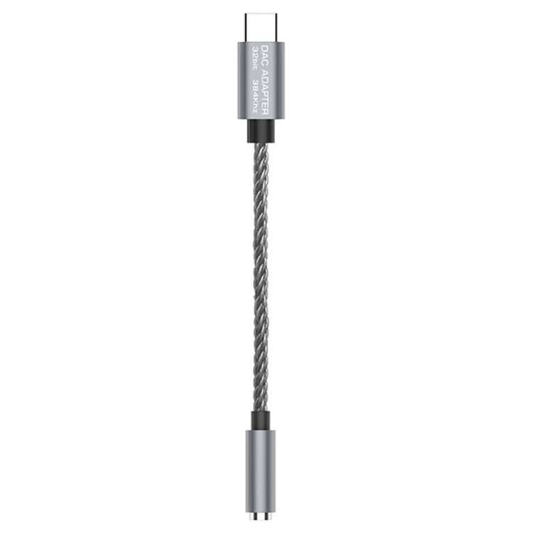 TA12-R2 USB-C / Type-C Male to 3.5mm Audio Female Single Crystal Copper Braid Earphone ... (Grey)