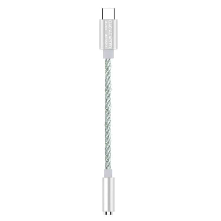 TA12-R2 USB-C / Type-C Male to 3.5mm Audio Female Single Crystal Copper Braid Earphon ... (Silver)