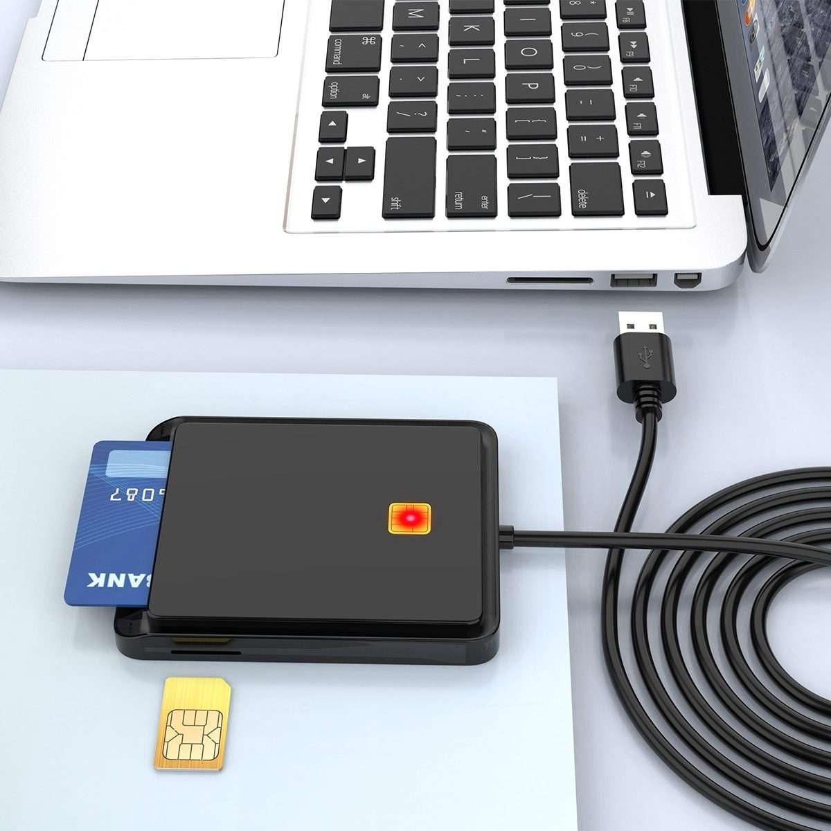 Rocketek CR317 USB 2.0 SIM / ID / CAC Smart Card 2 in 1 Card Reader (Black)