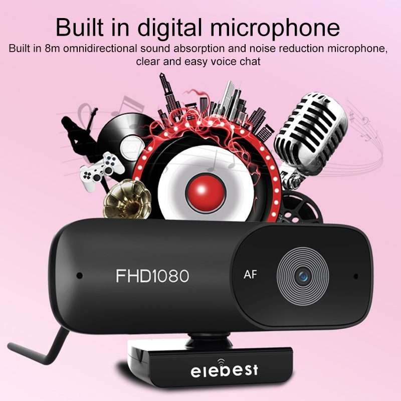 C90 4K Auto Focus HD Computer Camera Webcam(Black)