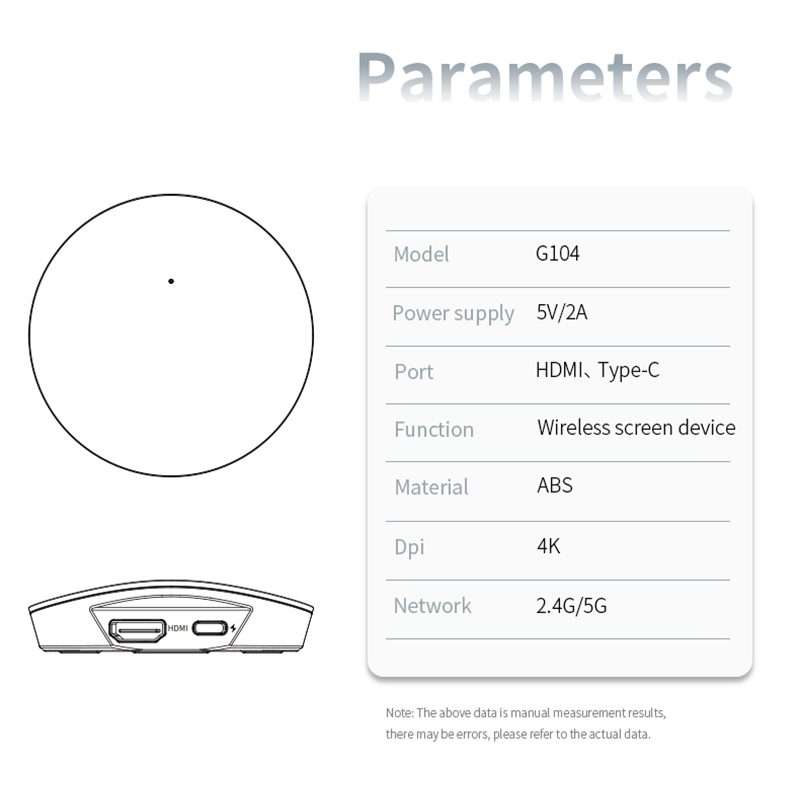 G104 4K Smart Same Screen Device 2.4G / 5G Wireless Display Dongle Adapter