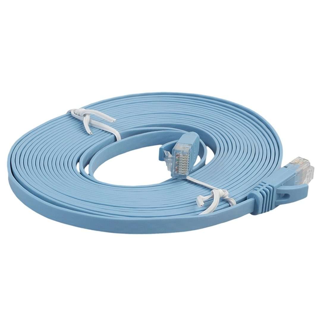 5m CAT6 Ultra-thin Flat Ethernet Network LAN Cable, Patch Lead RJ45(Blue)