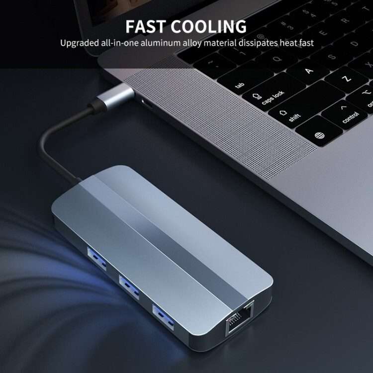 BYL-2209 6 in 1 USB-C / Type-C to USB Multifunctional Docking Station HUB Adapter