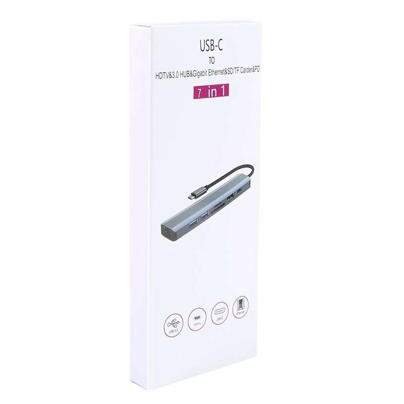BYL-2303 7 in 1 USB-C / Type-C to USB Multifunctional Docking Station HUB Adapter