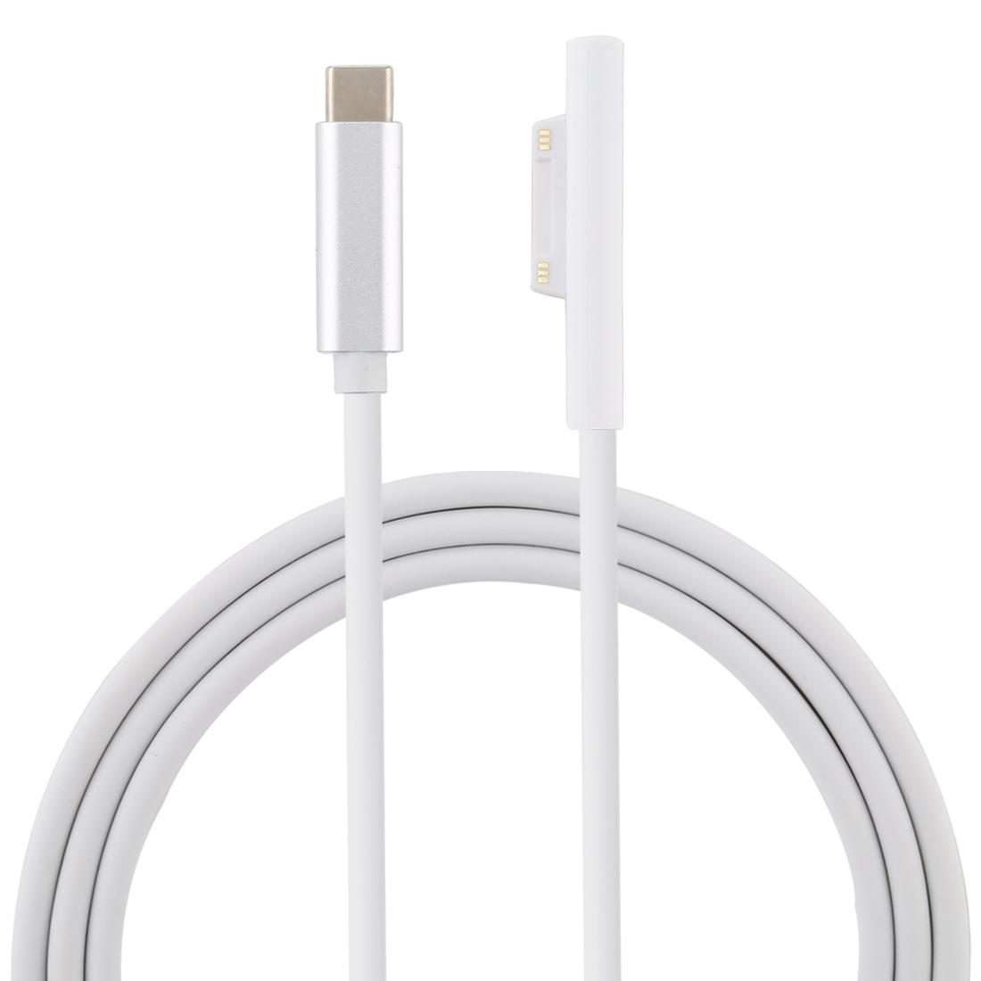 Surface Pro 7 / 6 / 5 to USB-C / Type-C Male Interfaces Power Adapter Charger Cable fo ... (White)