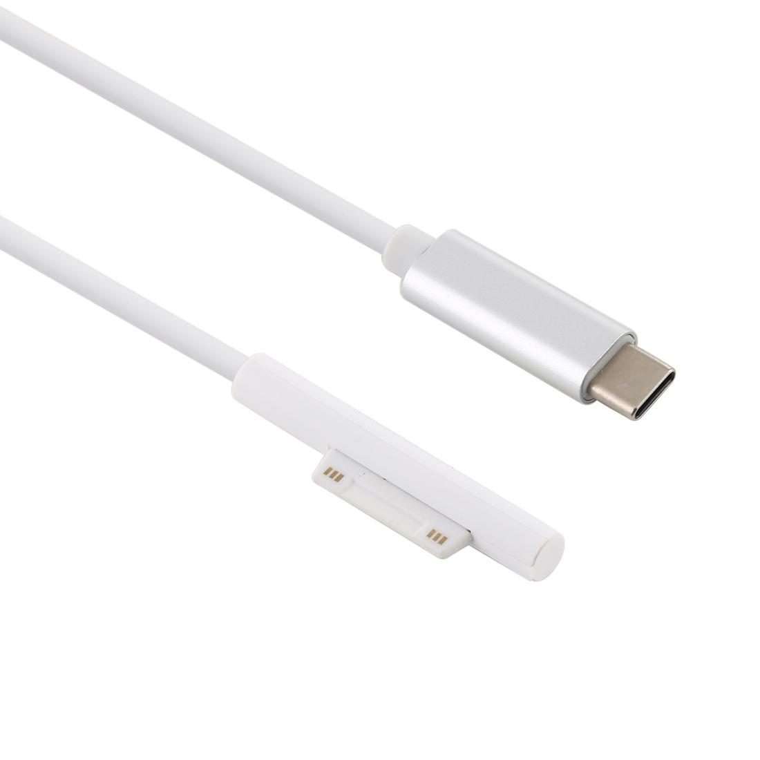 Surface Pro 7 / 6 / 5 to USB-C / Type-C Male Interfaces Power Adapter Charger Cable fo ... (White)