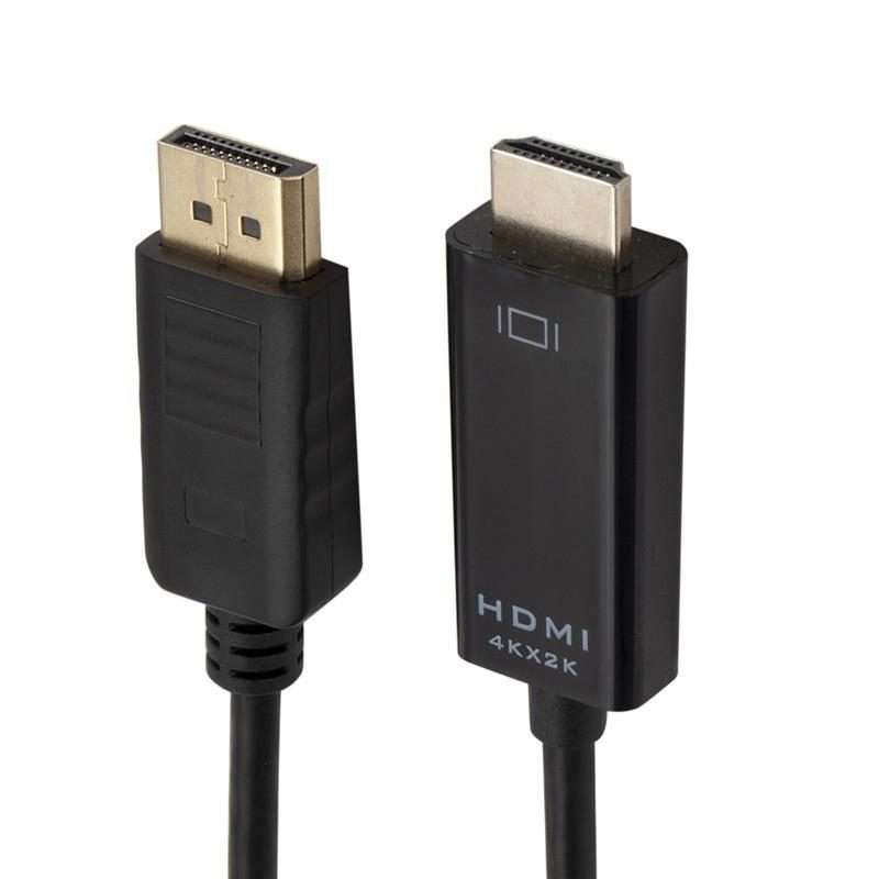 4K x 2K DP to HDMI Converter Cable, Cable Length: 1.8m(Black)