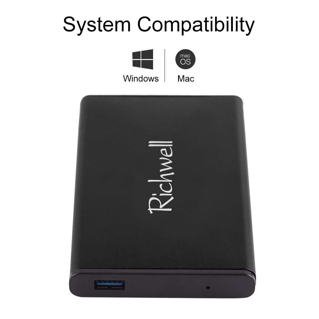 Richwell SATA R2-SATA-500GB 500GB 2.5 inch USB3.0 Super Speed Interface Mobile Hard Di ... (Black)