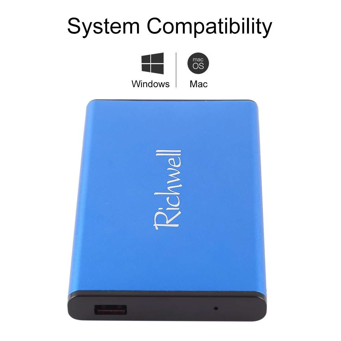 Richwell SATA R2-SATA-500GB 500GB 2.5 inch USB3.0 Super Speed Interface Mobile Hard Dis ... (Blue)