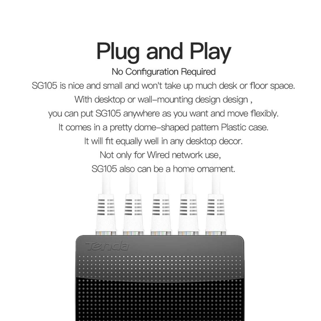 Tenda SG105 Mini 5 Ports 1000Mpbs Fast Gigabit Ethernet Network Switch LAN HUB