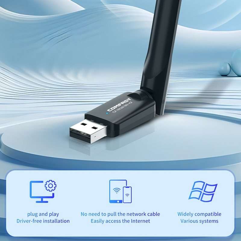 COMFAST CF-WU818N V2 150Mbps 2.4GHz WiFi Mini USB Network Adapter