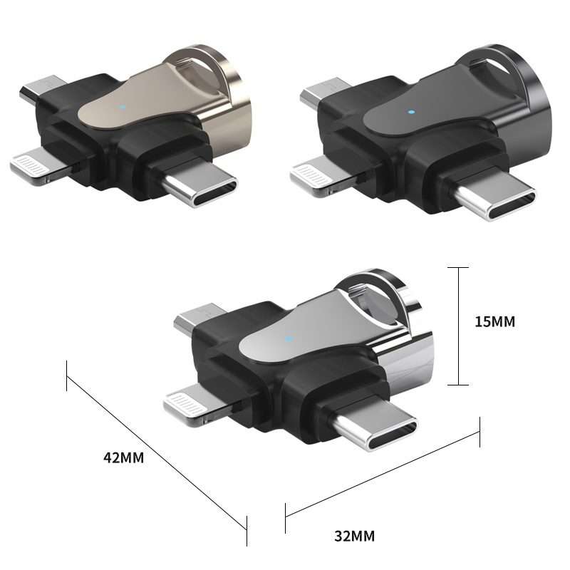 3 In 1 OTG Adapter (Gold)