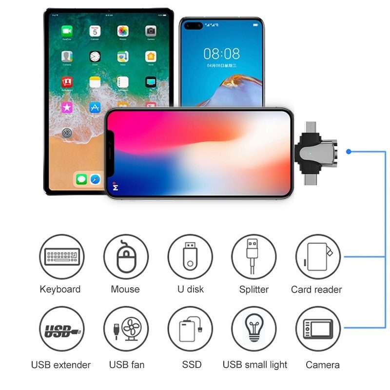 3 In 1 OTG Adapter (Gold)