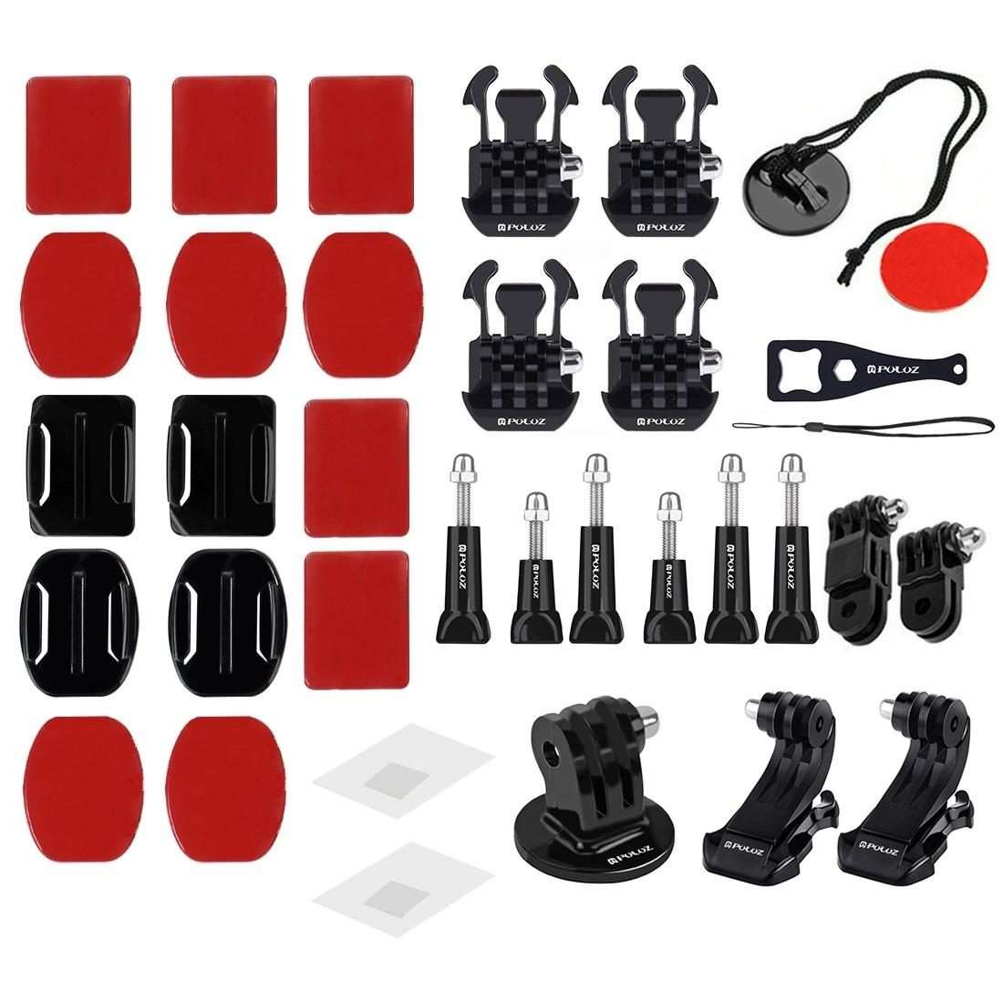 PULUZ 45 in 1 Accessories Ultimate Combo Kits with EVA Case (Chest Strap + Suction Cup Mount + 3-W