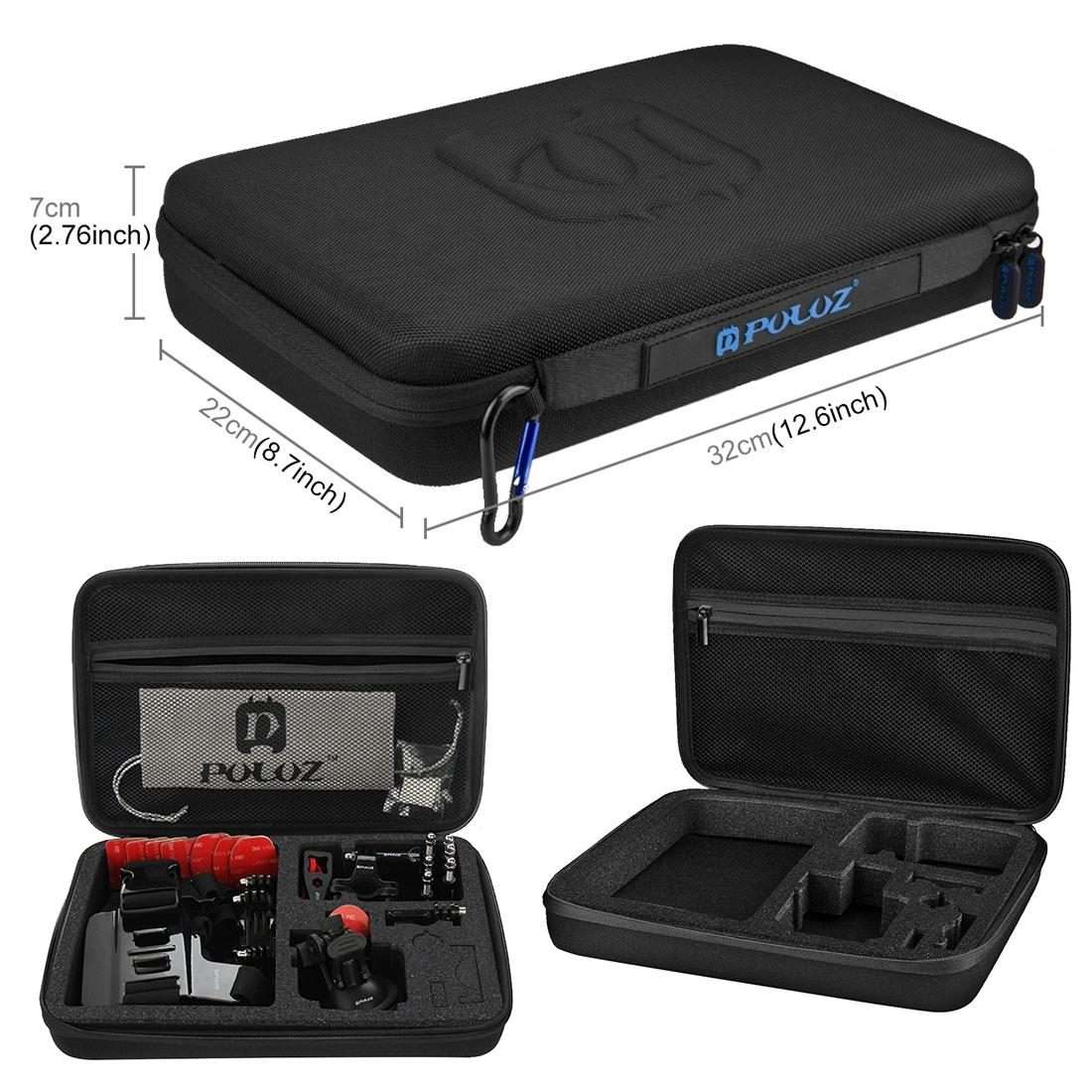 PULUZ 45 in 1 Accessories Ultimate Combo Kits with EVA Case (Chest Strap + Suction Cup Mount + 3-W